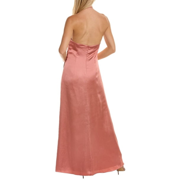 Halston Womens Sutton Satin Drapey Evening Dress - Walmart Business Supplies