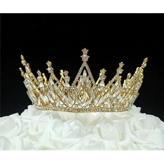 Tian Sweet 34044-GD 8.6 oz Large Queen Crown Cake Topper - Gold