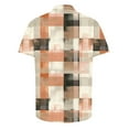 thumbnail image 4 of Njoeus Big & Tall Shirts for Men Short Sleeve Button Up Shirts Mens Loose Summer Vacation Plaid Shirt Casual Colorful T-Shirt for Party Clubwear 3X 4X 5X Summer Savings Khaki, 4 of 5