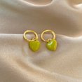 thumbnail image 4 of Pendientes de moda coreana, pendientes en forma de corazón. Material de goteo de aceite, 4 of 5