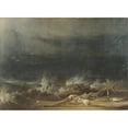 thumbnail image 2 of Joshua Shaw 18x14 Gold Ornate Wood Frame and Double Matted Museum Art Print Titled - The Deluge Towards its Close (ca. 1813), 2 of 4