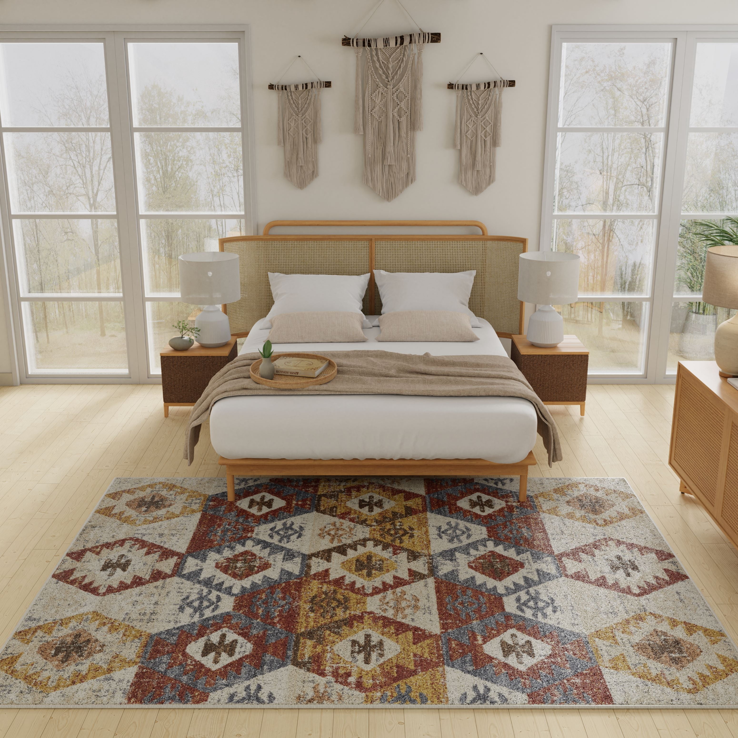Loomaknoti Alsbrooke Bradin 3' x 5' Orange Tribal Indoor polypropylene Accent Rug