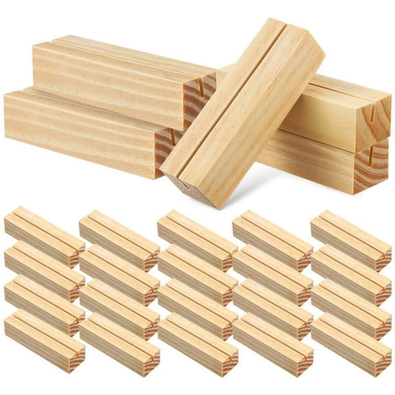 30 Pcs Wooden Card Holder Place Card Holder for Wedding Table Holder Party Poster Paper Stand Table Card Holder