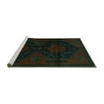 thumbnail image 2 of Ahgly Company Machine Washable Indoor Square Persian Turquoise Blue Traditional Area Rugs, 5' Square, 2 of 4