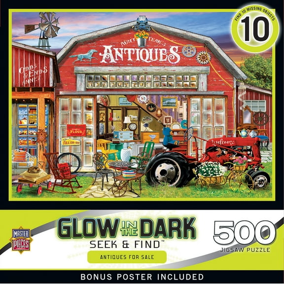 Hidden Images Glow In The Dark - Antiques for Sale 500 Piece Puzzle