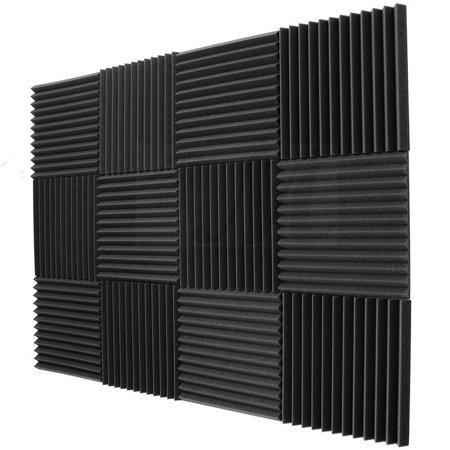 12 Pack Acoustic Panels Studio Foam Wedges 1" X 12" X 12" - image 1 of 9