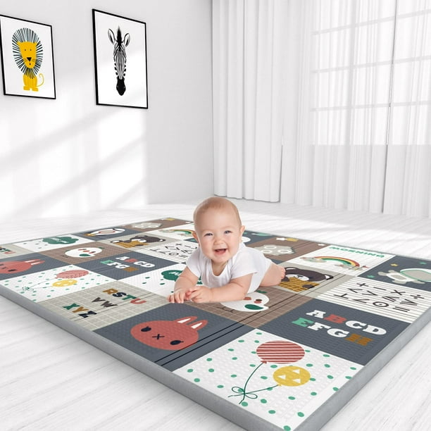 Foldable Baby Play Mat for Crawling, Extra Large Play Mat for Baby, Waterproof Non Toxic Anti