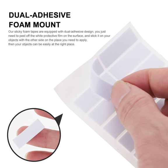 200 Pieces White Double-Sided Adhesive Foam Squares 0.5 Inch for Crafts, Mounting, and Home Use