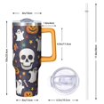 thumbnail image 2 of 40oz Halloween Tumbler with Straw and Lid Witch Skeleton Travel Coffee Tumbler Cup with Handle for Trick or Treat Gifts, 2 of 5