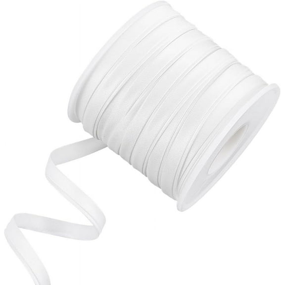 27.34 Yards White Satin Bias Tape 6mm/0.24 Inch Wide Double Fold Satin Binding Bias Ribbon