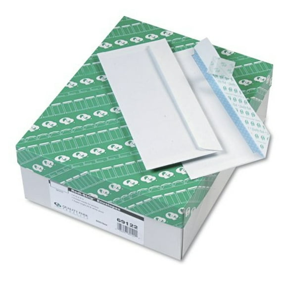 Quality Park Redi-strip Business Envelope - Security - #10 [4.13" X 9.50"] - 24 Lb - Self-sealing - Wove - 500/box - White (QUA69122)