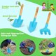 thumbnail image 4 of Juego de herramientas de jardinería para niños, juego de jardinería para niños, juguetes de excavación para patio trasero al aire libre con carretilla, pala, rastrillo, paleta, tenedor, regalos de, 4 of 7