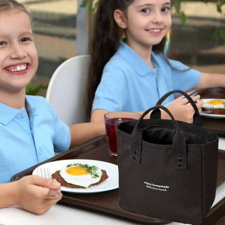 Zxsyw Canvas Solid Color Handbag Japanese Bento Office Workers