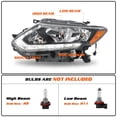thumbnail image 2 of For 2014-2016 Nissan Rogue Halogen Model LED DRL Headlights Assembly Lamps Pair, 2 of 6