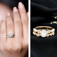 thumbnail image 3 of Rosec Jewels Lab Created Diamond Ring Set - 8 mm Round Engagement Ring with Wedding Band - EF-VS Grade, 10K Yellow Gold, US 4.00, 3 of 8