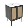 thumbnail image 4 of Classe 24 in. Black Oak Bathroom Vanity With White, 3-Hole Ceramic Sink Top, 4 of 8