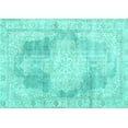 thumbnail image 1 of Ahgly Company Indoor Rectangle Persian Turquoise Blue Traditional Area Rugs, 7' x 10', 1 of 4