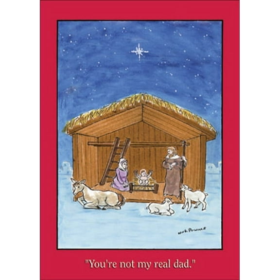 Nobleworks Not My Real Dad Funny / Humorous Holiday Card (1 card/1 envelope)