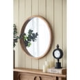 thumbnail image 6 of A&B Home Wall Mirror - 28" Round Mirror Farmhouse Circle Mirror with Wood Frame, Wall Décor for Living Room Bathroom Entryway, Rustic Brown, 6 of 8