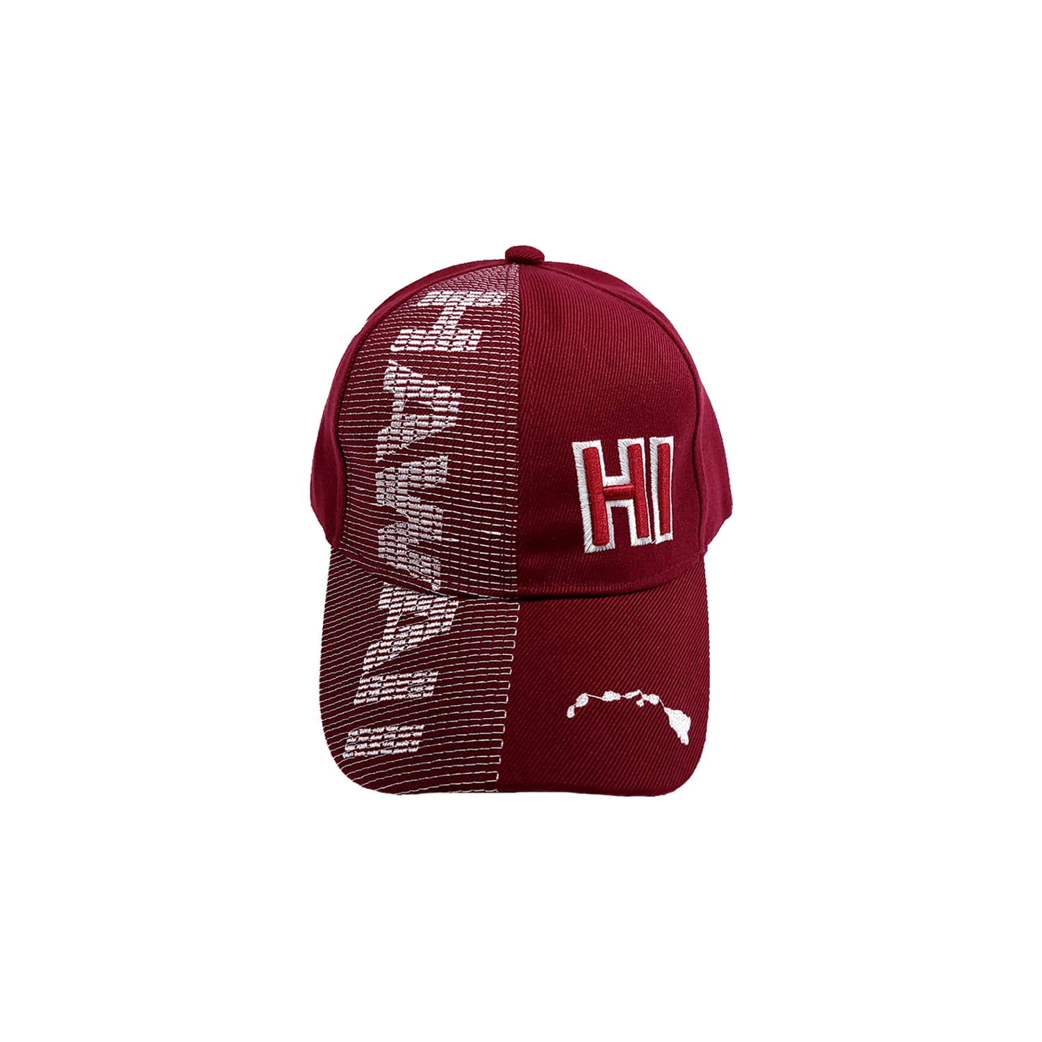 ISLAND CREW HAWAII CAP: Hi Hawaii W/ Island Logo, Burgundy