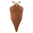 thumbnail image 2 of Aayomet Jumpsuits For Women Women Street Strap Large Backless Wild Slim Bodysuit,Brown M, 2 of 5