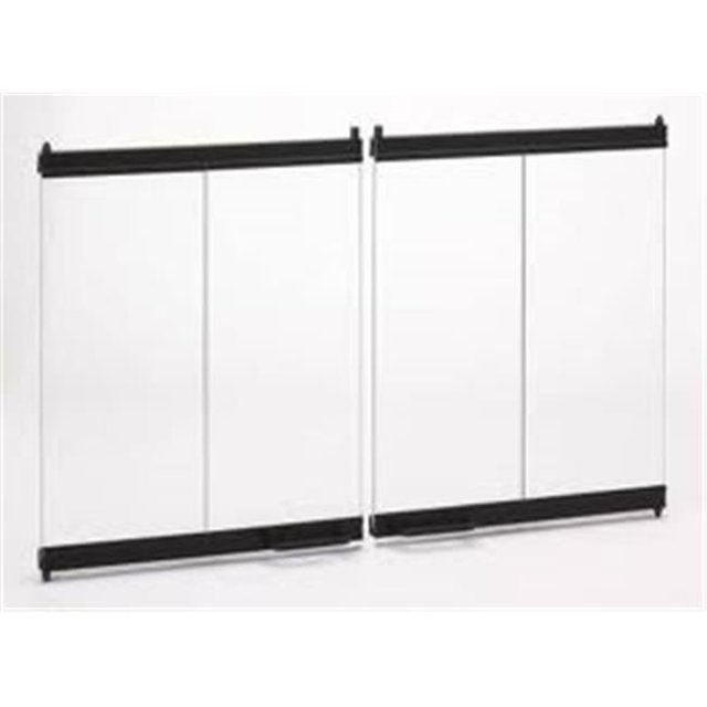 42 in. Extruded Aluminum Bi-Fold Doors with Door Track & Rail - Black