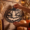 thumbnail image 5 of Halloween Jack O Lantern Pumpkin Hanging Ornament, Halloween Decorations Evil Pumpkin Decor, Halloween Iron Pendant for Front Door Window, Halloween Indoor Outdoor Party Scene Layout,12x11Inch, 5 of 6