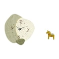 thumbnail image 5 of 2 Pieces Silent Wall Clock Swedish Dala Horse Statue Wooden Material for Bedroom Bookshelf Nursery Decoration, 5 of 8