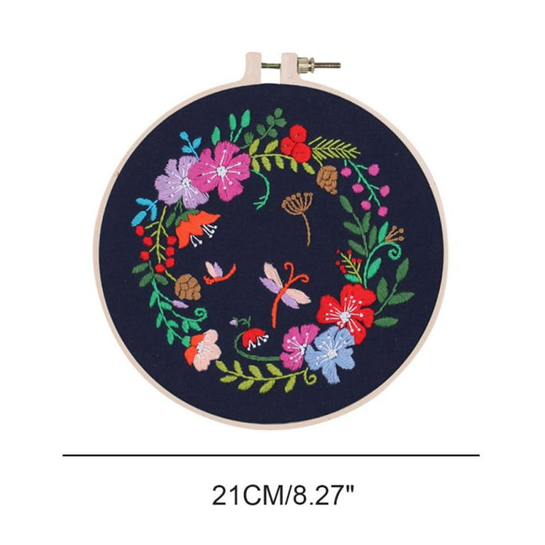 Funny Embroidery Kit for Beginners Flower Wreath Cross Stitch Adults  Needlepoint Kit DIY Embroidery Starter Kit