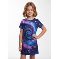 thumbnail image 5 of Girls Breathable Trendy Short Sleeve Summer Dress Comfort-Fit Crewneck Casual Dress for Big Girls Age 6-13, 5 of 6
