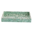 thumbnail image 2 of A & B Home Bohemian Rectangular Capiz Green Tray With Handles 48753, 2 of 7