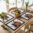 thumbnail image 5 of Orange Pumpkins Halloween Placemats Set of 4, Black Roses Cats Washable Wipeable Table Mats for Dining Tables, Indoor Outdoor Kitchen Place Mats for Holiday Party Table Decor, 5 of 9