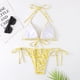 thumbnail image 5 of Traje de baño de bikini triangular de dos piezas con parte superior acolchada y lazos laterales para mujer, 5 of 5