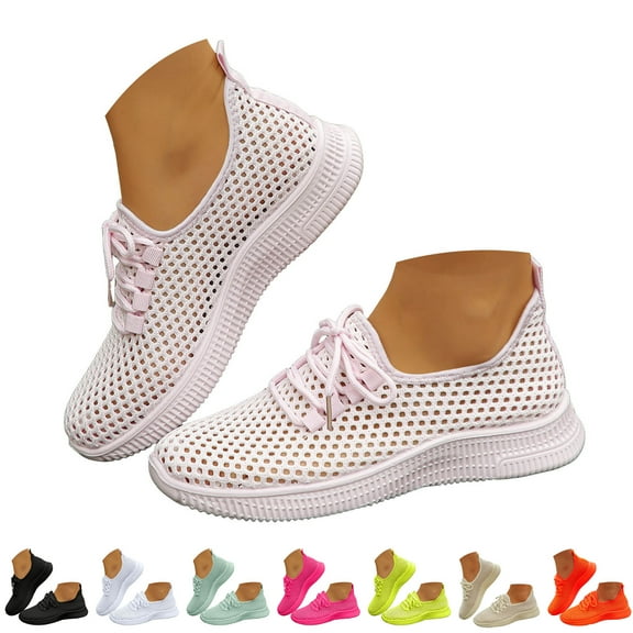 Pandaie Womens Walking Shoes Breathable Running Tennis Slip on Sneakers Sport Workout Gym Athletic Casual Shoes for Travel Work Beige 6