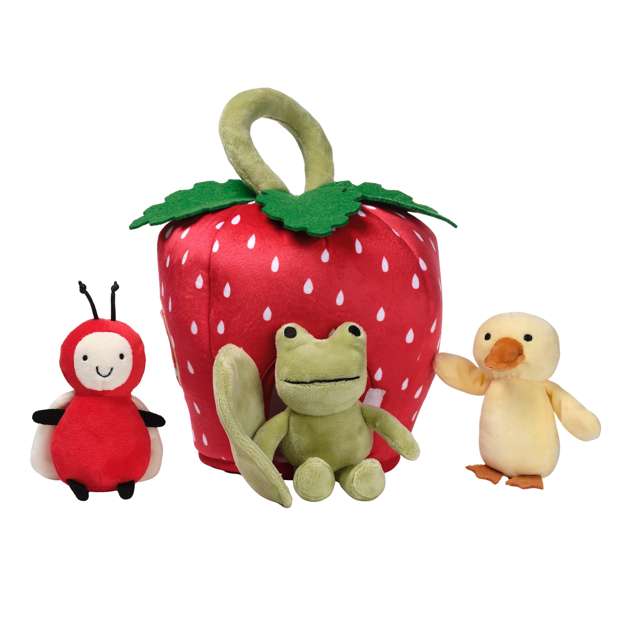 Lambs & Ivy Strawberry Soft Plush Interactive Play Set with Stuffed Animal Toys