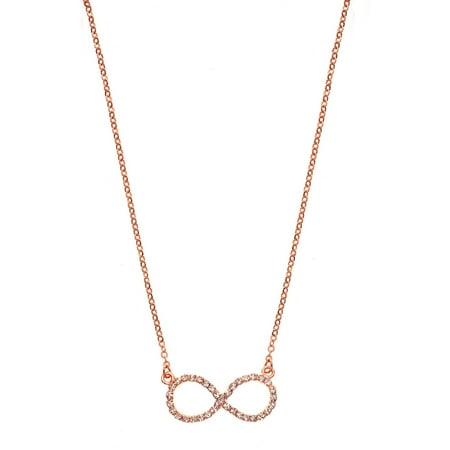 - Handset Austrian Crystal 14kt Rose Gold-Plated Infinity Necklace