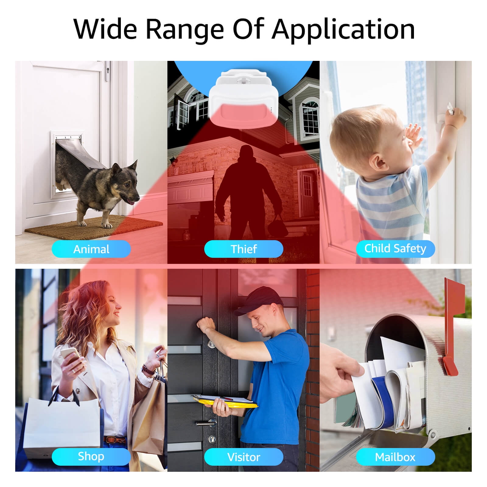 Greencycle Wireless Motion Sensor Door Chime,Doorway Motion Sensor Alarm,Door Chime for Business when Entering,Wireless Door Chime,Anti-theft,918FT Long Distance,for Shops,Homes,2Receivers+1Sensor