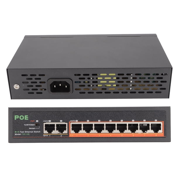 Conmutador PoE Gigabit de 8 puertos conmutador de red Ethernet de aleación de aluminio indicador LED de puerto adaptable RJ45 conmutador PoE de escritorio no administrado ANGGREK Otros