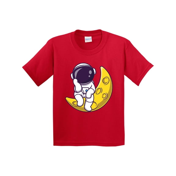 Inktastic Astronaut Sitting on the Moon Youth T-Shirt