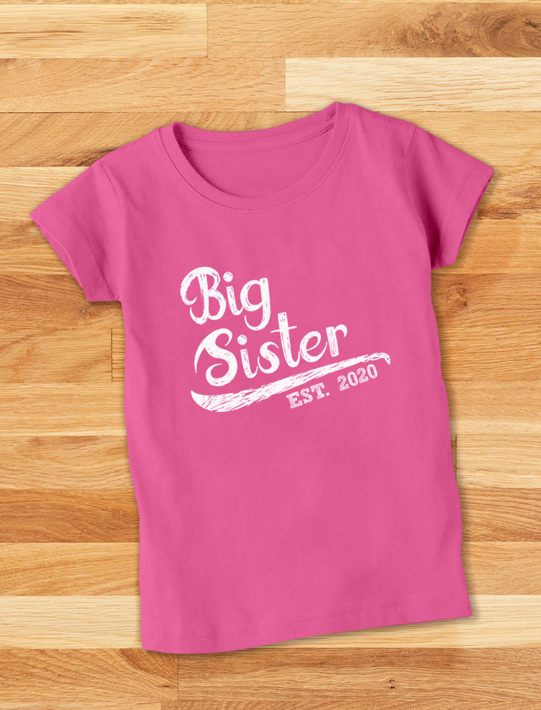 Tstars Girls Big Sister Shirt Big Sister Est 2021 Lovely Best Sister Cute B Day Gifts for Sister Birthday Graphic Tee Sibling Gift Funny Sis Girls Fitted Kids Short Sleeve Child T Shirt - image 5 of 6