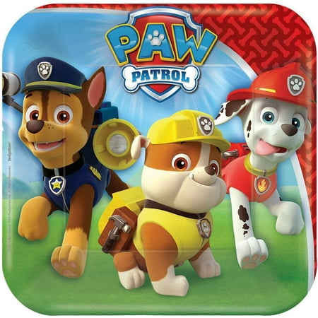 7" PAW Patrol Square Paper Party Plate, 8ct