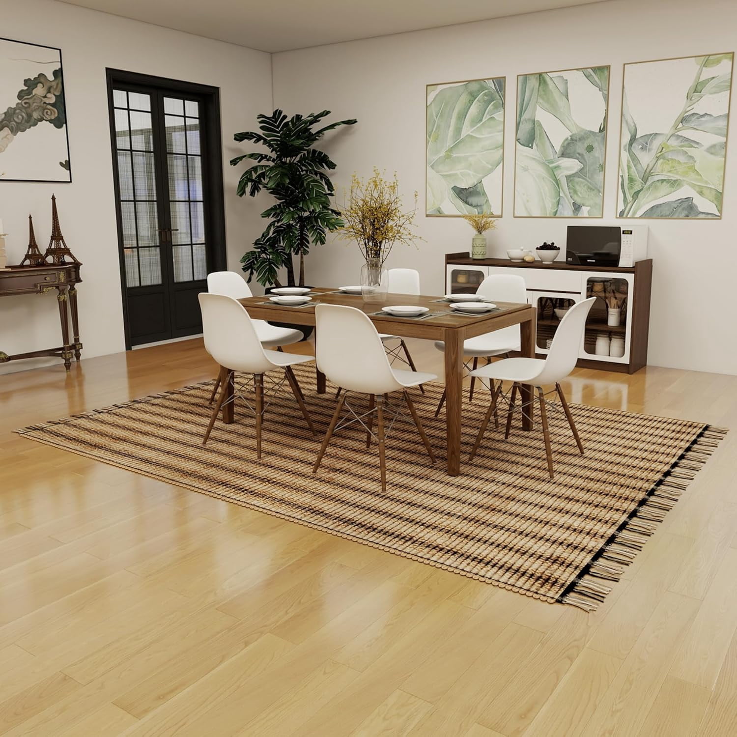 8x10 Ft Jute Natural Area Rug, Hand Woven Rug for Living Rooms, Kitchen, Bedroom & Dinings Home Decor (0.5 inch Thickness)
