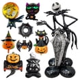 thumbnail image 2 of Globos de Halloween 2024, enorme esqueleto de pie, calabaza, fantasma, árbol, juego de globos de aluminio para Halloween, suministros de decoración para fiestas para niños, 2 of 5
