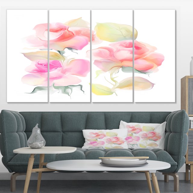 Beautiful Pink Rose Flowers - Large Animal Canvas Art Print