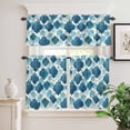 thumbnail image 6 of Blue Moroccan Curtain Valances Set Abstract Gradient Gold Blue Geometric Kitchen Curtains 36&nbsp;inch Length Rod Pocket Valance and Tiers 3 Piece Set Small Bedroom Bathroom Laundry Decor, 6 of 9