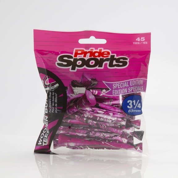 PrideSports Special Edition Paint Splatter Tees, Wood Golf Tee, 3-1/4", Pink and Black
