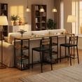 thumbnail image 3 of Juego de Comedor de 3 Piezas para Espacios Pequeños - Mesa de Bar Moderna Rectangular con 2 Taburetes, Estructura de Metal Resistente, Ideal para Apartamento, Cocina, Desayunador o Café en Casa, 3 of 8