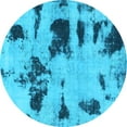 thumbnail image 1 of Ahgly Company Indoor Round Abstract Light Blue Modern Area Rugs, 5' Round, 1 of 4