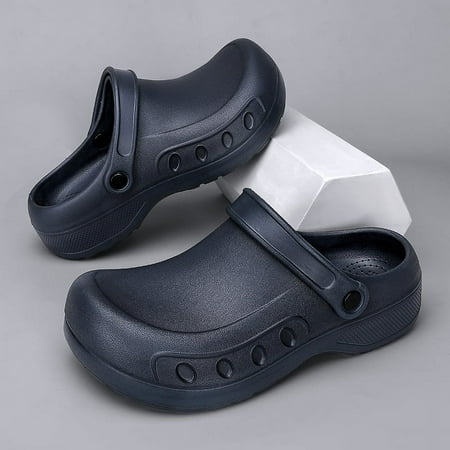 

XWQSSG Men Chef Clogs Slip Resistant Garden Clogs with Arch Support Safety Nursing Shoes Work Shoes Water Oil Resistant for Men Food Service