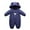 Navy, variant on CYRBOKO Baby Boys Girls Hooded Rompers, Gift Thermal Long Sleeve Unisex Zip Up Winter Outerwear Blue Size 4-9 Months